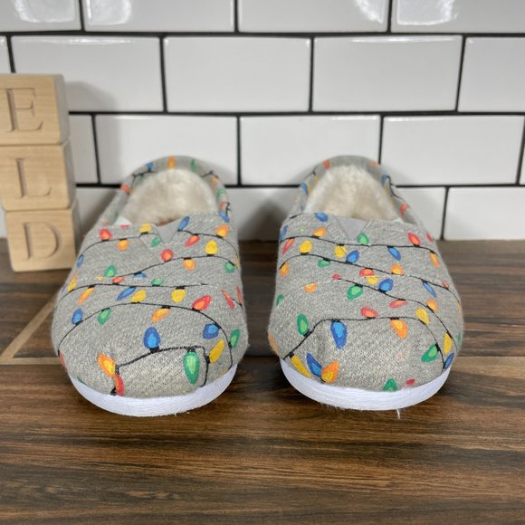 TOMS Classic Women's Size 5 Shoes Gray Glow In The Dark Tree Lights Slip On Flat - Picture 3 of 12